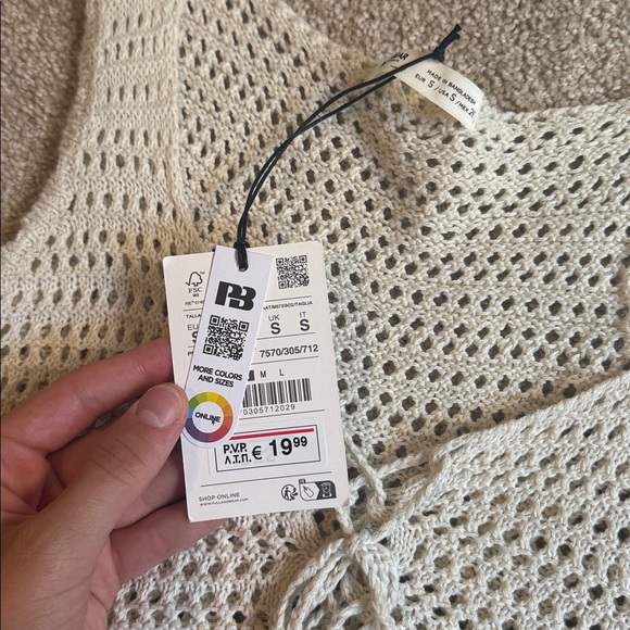Pull&Bear Cream Crochet Tank Top NWT - Picture 2 of 4